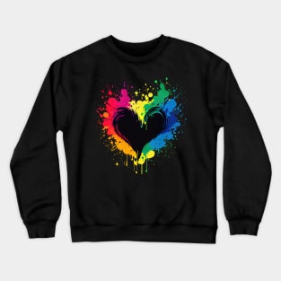 Heart with exploding neon colors Crewneck Sweatshirt
